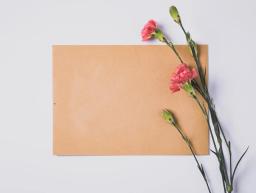 flower on a brown envelope